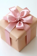 Obraz premium A beautifully wrapped party gift with a satin bow