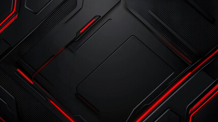 Naklejka premium Abstract futuristic design with red neon lights and a dark background. Digital manufacturing transforming production in smart factories with IoT integration