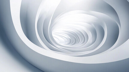 Fototapeta premium Gentle Monochrome Swirls in Soft Curves of Fabric Concentric shapes with a white to grey gradient, creating dynamic abstract layers 
