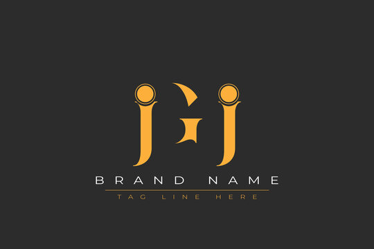 JGJ abstract letter logo design. This logo is designed by three abstract letters.