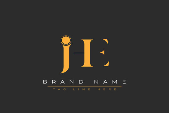JHE abstract letter logo design. This logo is designed by three abstract letters.