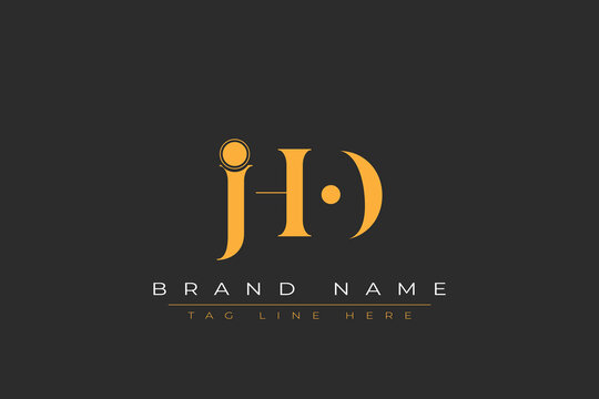 JHO abstract letter logo design. This logo is designed by three abstract letters.