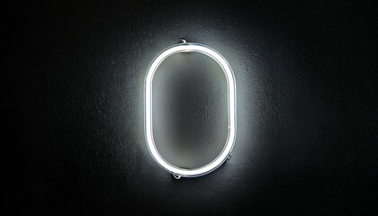 bright white neon letter o in dark background for signage concept