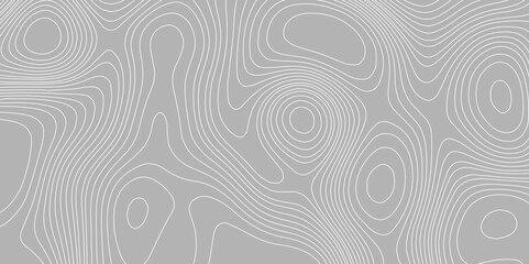Seamless ornament design contours topography wavy pattern trendy modern white lines map grey background and texture, geographic mountain relief abstract terrain texture modern lines background.