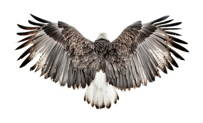 Obraz premium Majestic eagle in flight with outstretched wings, cut out