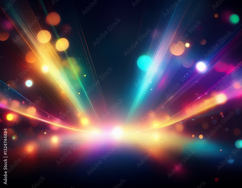 Poster soft glowing prism light leaks with delicate flare accents and a dreamy bokeh effect creating a capt