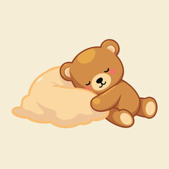 Obraz premium Cozy stuffed bear sleeping with blanket, comfort and serenity