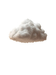 A realistic 3D-rendered white fluffy cloud floating
