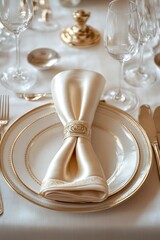 A fancy napkin with elegant folds