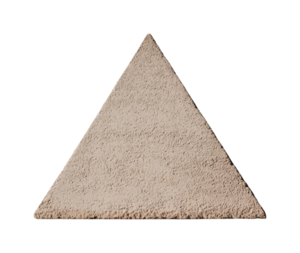 Textured beige stone pyramid, cut out