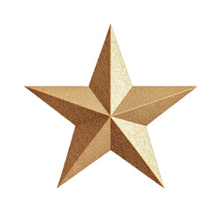 Fototapeta premium Textured gold star with a 3d appearance, cut out