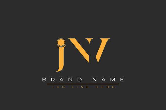 JNV abstract letter logo design. This logo is designed by three abstract letters.