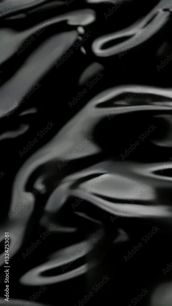 Aufkleber mesmerizing black liquid waves create hypnotic abstract movement in elegant flowing pattern