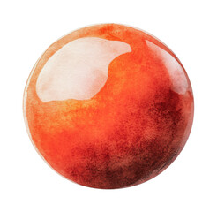 Obraz premium Shiny red sphere with rich texture and glossy surface, cut out