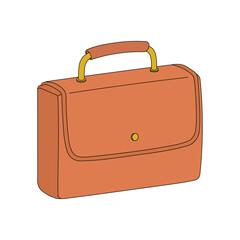 kids drawing vector illustration leather handbag briefcase cartoon isolated