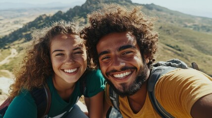 Couple enjoying outdoor adventure together.