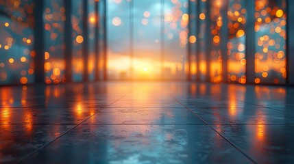 Blurred Office Space Background with Bokeh Lights Offering a Contemporary Touch to Business Concepts and Ideas