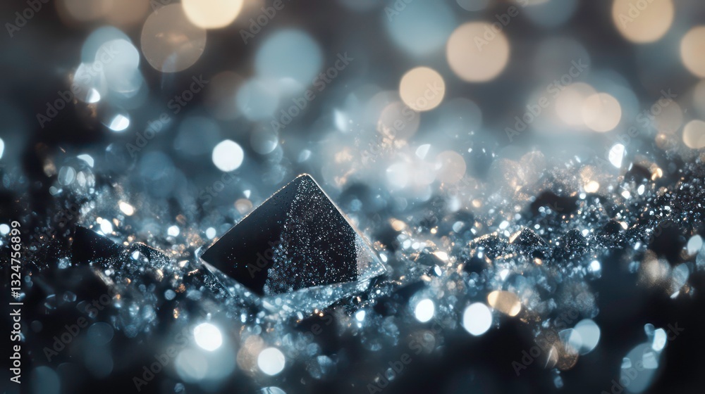 Poster sparkling silver glitter texture with a soft bokeh effect. perfect for backgrounds, overlays, or add