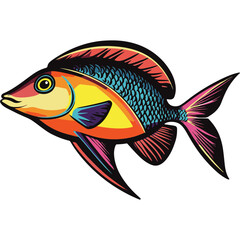 Obraz premium fish cartoon illustratiuon 