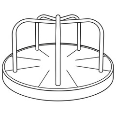 Outline of Carousel Ride Icon | Playground, Amusement Park, and Fun Concept