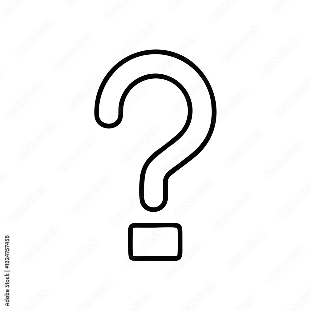 Aufkleber simple question mark icon for digital communication | inquiry and help symbol in minimalist style