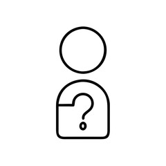 Minimalist User Profile Icon with Question Mark | Mysterious Avatar Symbol | Unknown User Placeholder Design for Digital Identity Concepts