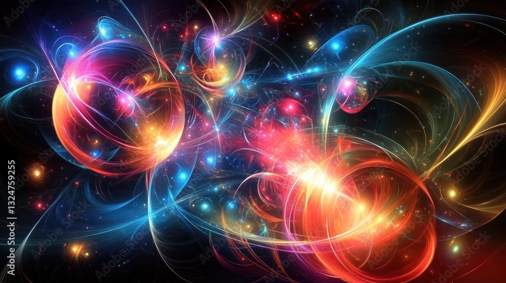 Poster cosmic abstract forms in flow