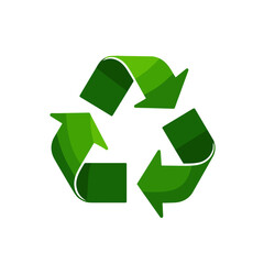 Fototapeta premium Green recycling symbol with arrows forming a triangle, eco consciousness