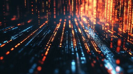 Creative binary coding texture Software programming code 3D Rendering