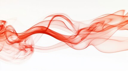 Abstract red smoke swirls on white background. Possible use stock photo for design elements