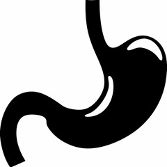 Solid Black Stomach Icon – Digestive System Symbol