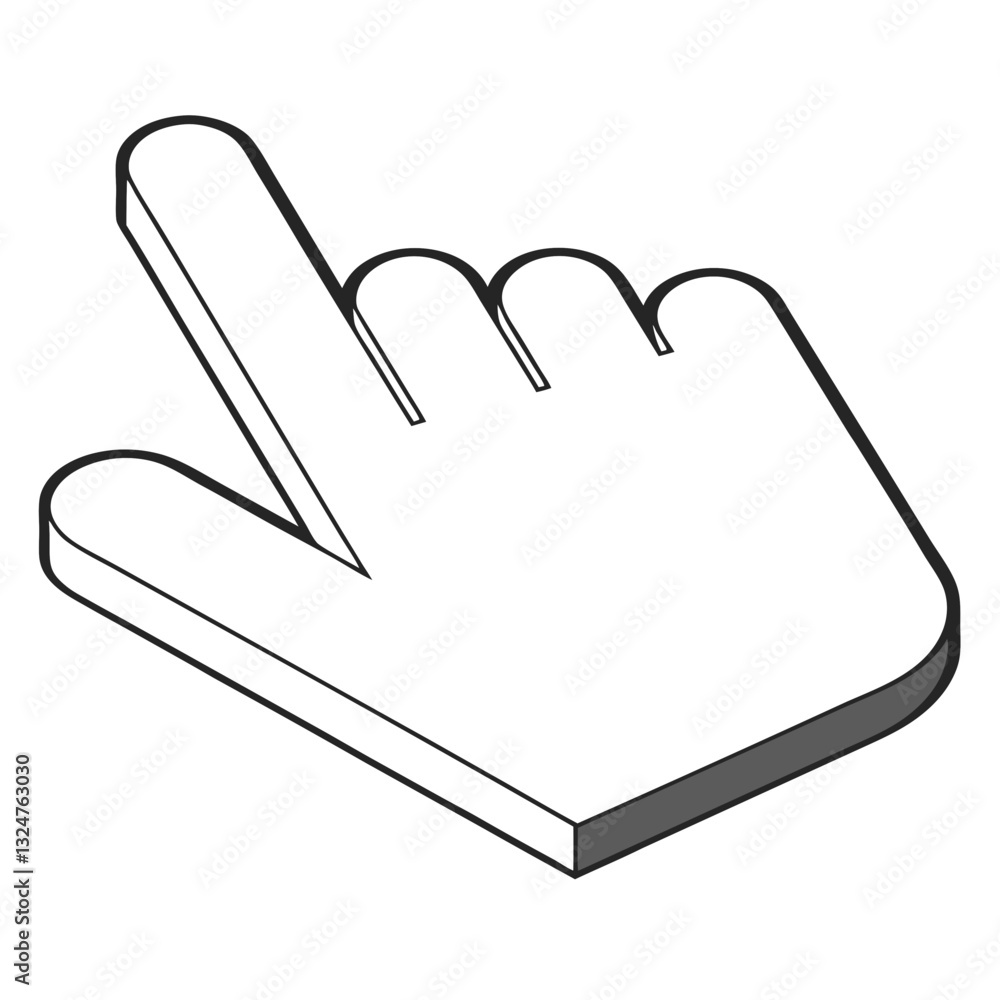 Aufkleber 3d hand pointer cursor icon – click gesture symbol