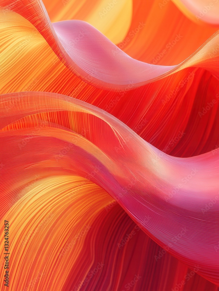 Poster dynamic abstract background featuring energetic waves in red and orange hues with an open space for 