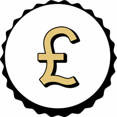 British Pound Currency Symbol Icon for Financial and Economic Themes