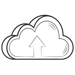 Cloud Upload Icon with Arrow Symbol for Cloud Storage and Digital Projects