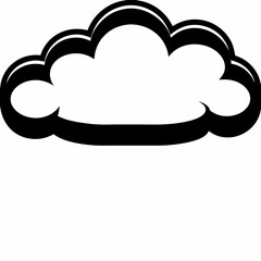 Black and White Cloud Icon for Modern Design Projects