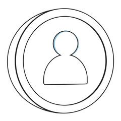 User Profile Icon, Outline Style, Circle, Minimalist Avatar, Simple User Icon, Line Art Profile Symbol