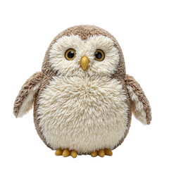 Obraz premium Adorable chubby owl plush toy with fluffy wings and embroidered details perfect for cozy and whimsical designs