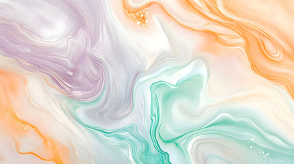Abstract Fluid Art: Pastel Swirls of Serenity
