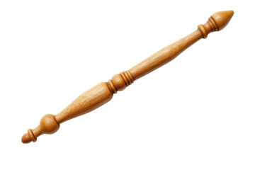 Intricate wooden spindle resting on a clean surface, showcasing craftsmanship and timeless design isolated on transparent background