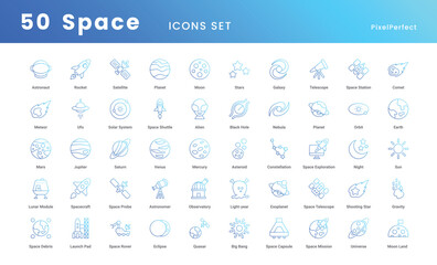 get a space vector icons set use for ui ux, web, presentation, etc