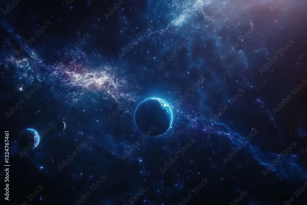 Aufkleber various celestial bodies and cosmic elements captured in a closeup view of the universe, a close-up 