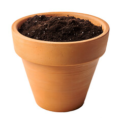vase filled with soil isolated 4k, ceramic vase with rich soil 4k, decorative vase containing soil 4k, earthy composition with soil in a vase 4k.