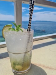 mojito cocktail on the beach