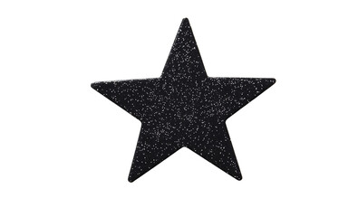 Obraz premium Black Glitter Star with Sparkling White Speckles on Transparent Background
