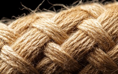 Fototapeta premium Close-up of Brown Woven Rope Texture