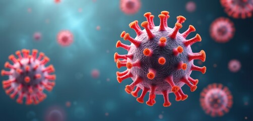 Detailed view of human papillomavirus HPV particle causing cervical cancer. Microscopic image of virus presents deoxyribonucleic acid molecular structure, research of sexually transmitted infection,