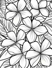 Fototapeta premium Aesthetic Floral Pattern with Delicate Petals and Intricate Lines