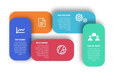 Modern Infographic with Rounded Rectangles and Icons