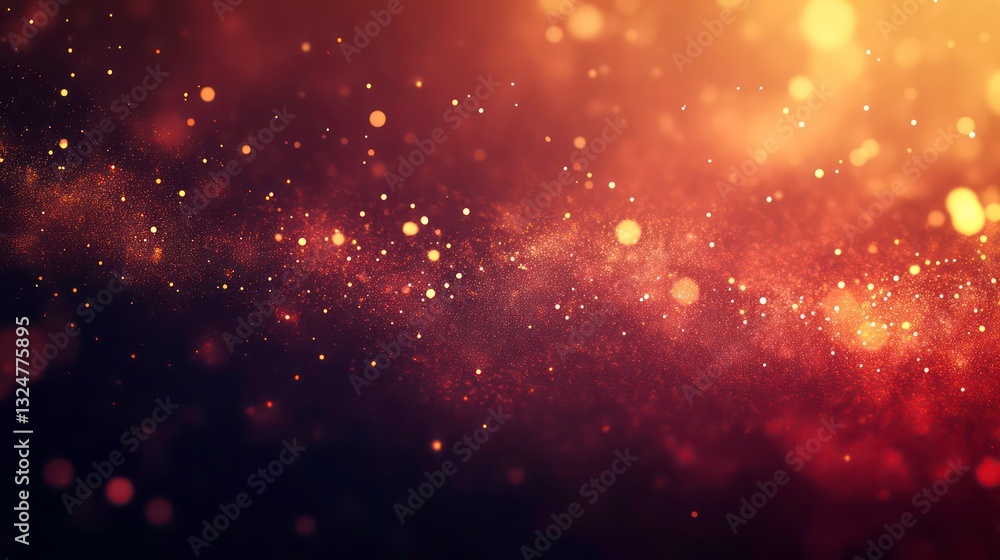 Poster red glitter background with sparkling texture and a soft, blurred effect. perfect for festive design